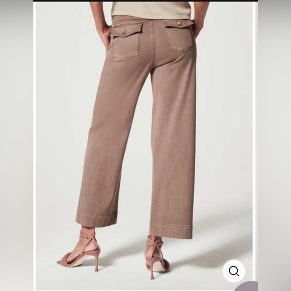 SPANX® Stretch Twill Cropped Pant Cedar Size Large - Picture 7 of 14